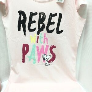 Peanuts Rebel With Paws Pink Night Shirt